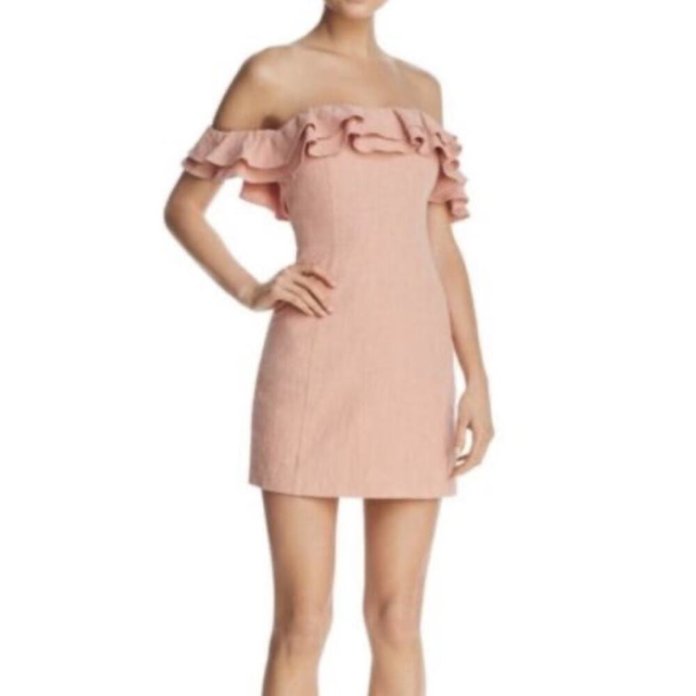 Astr The Label Blush Pink Ruffle Top Mini Cocktail Wedding Guest Dress U14